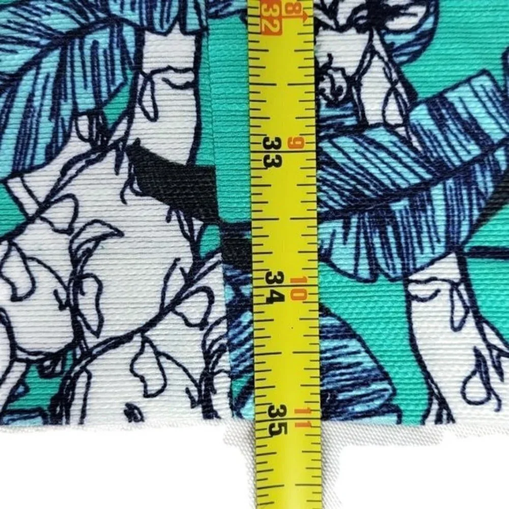 Talbots Shift Dress Size 10 Giraffe Leaves Print Sleeveless Cotton Blend A Line - Picture 8 of 10